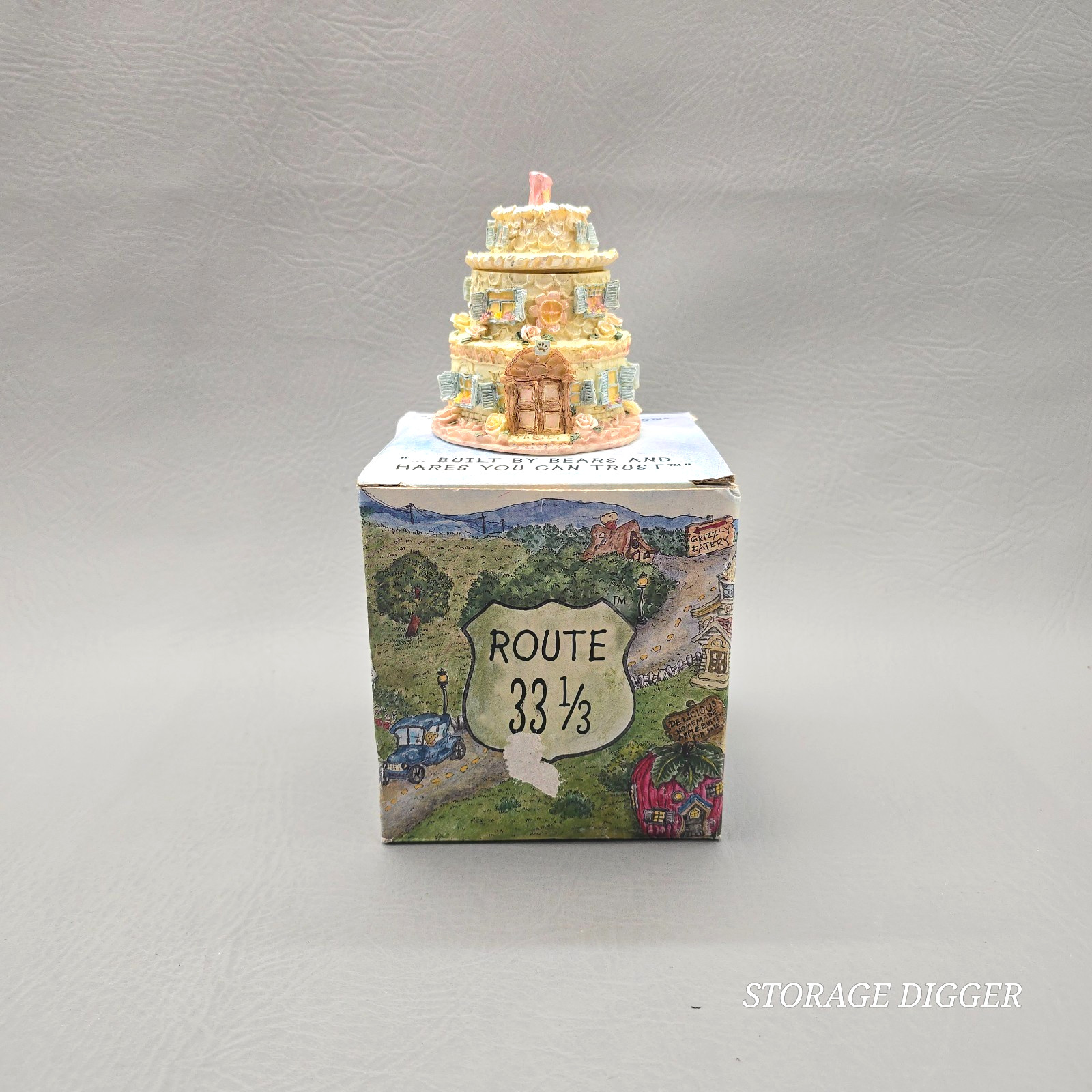 VTG Boyds Collection Route 33 1/3 Roadside Americana Birthday Cake Trinket Box