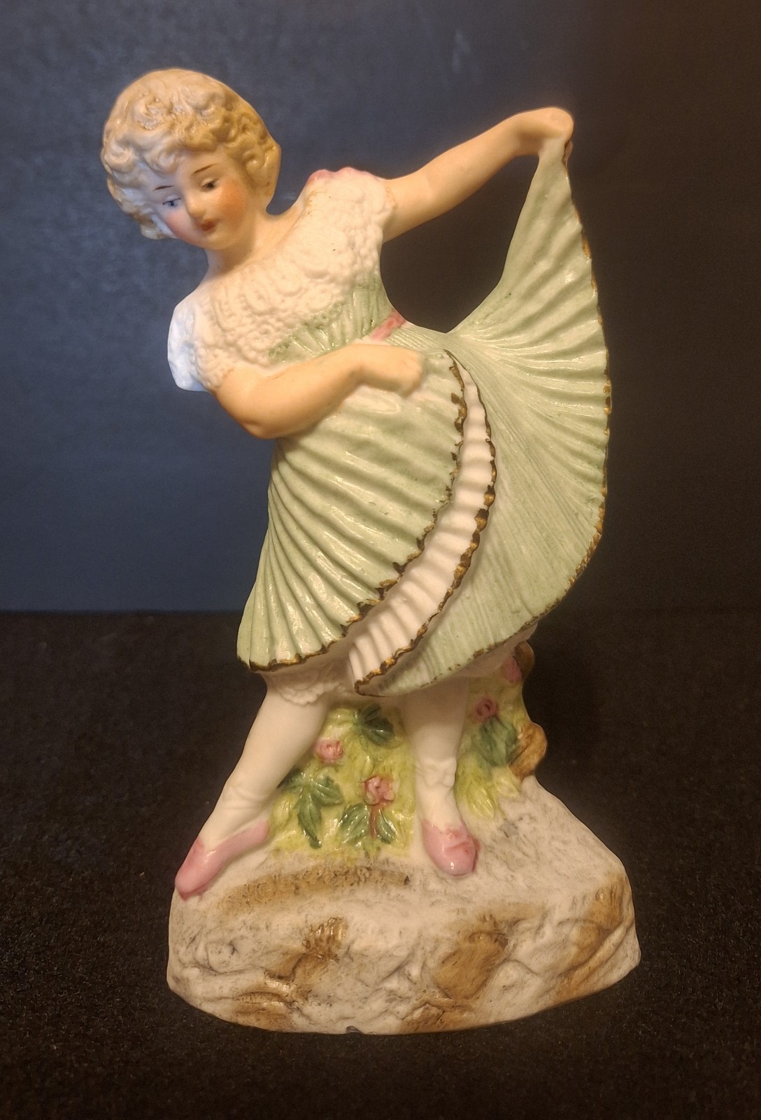 Gebruder Heubach Antique German Porcelain Dancing Girl 6 1/2 Inch 1880-1920