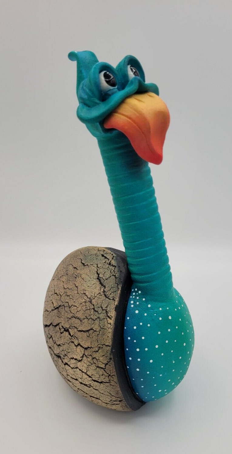 Bird In Egg “Funny Birds” Figurine Crazy Clay South Africa RARE Gerhard De Beer