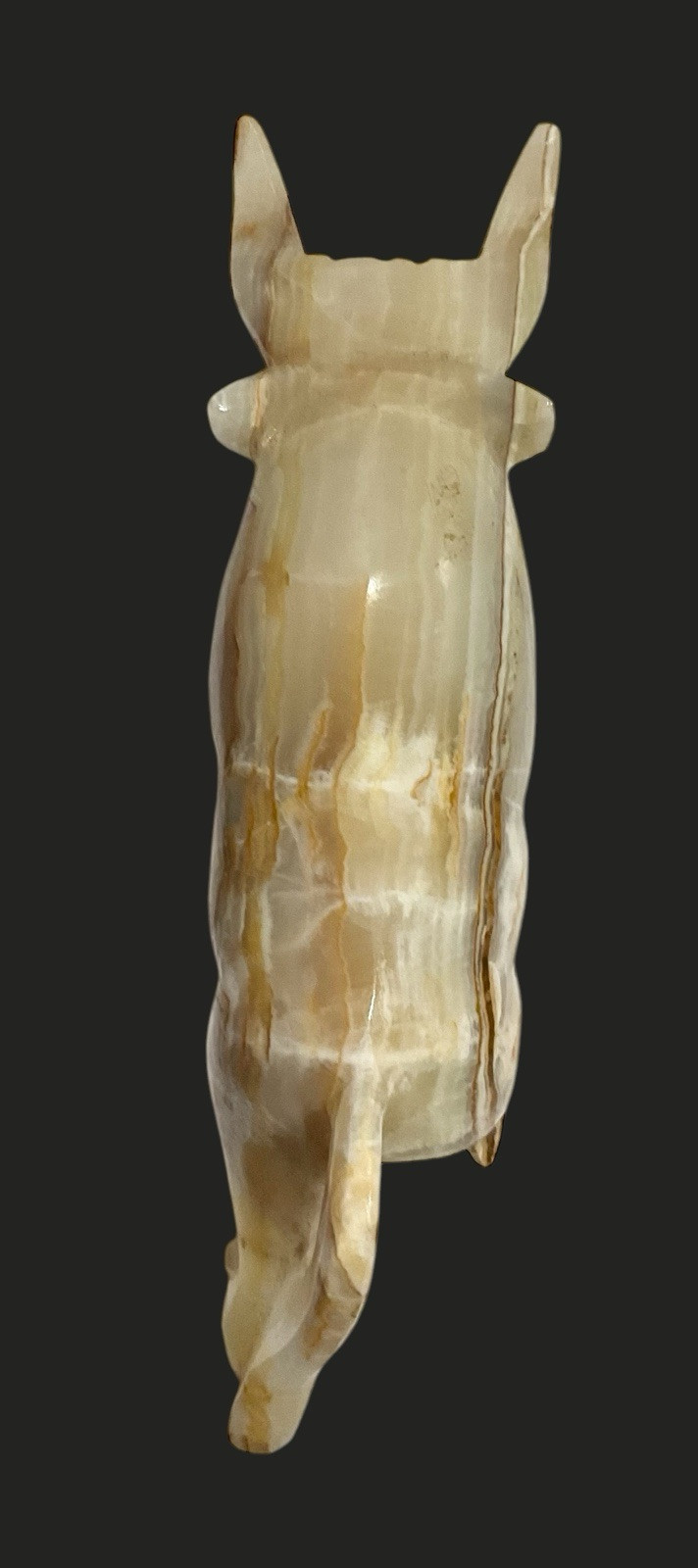Beautiful Vintage Marble Onyx Charging Bull Sculpture Hand Carved 11” L