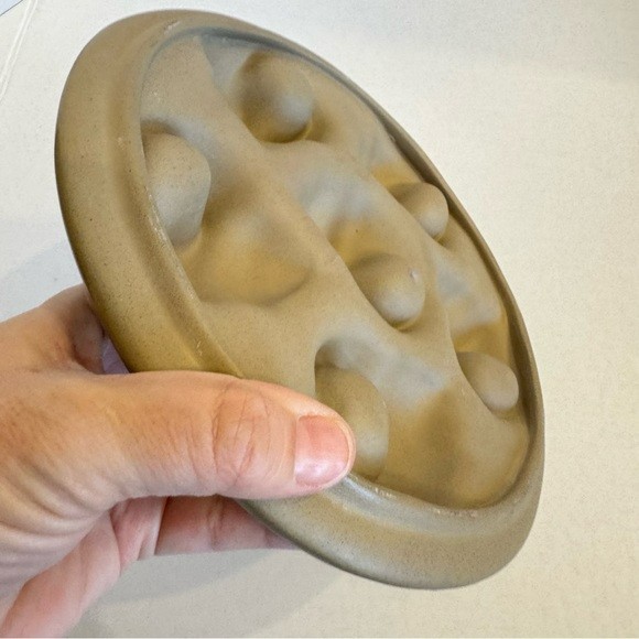 Vintage Terracotta Conch Shell Flat Sculpture 3D Glazed Ceramic Escargot Plate