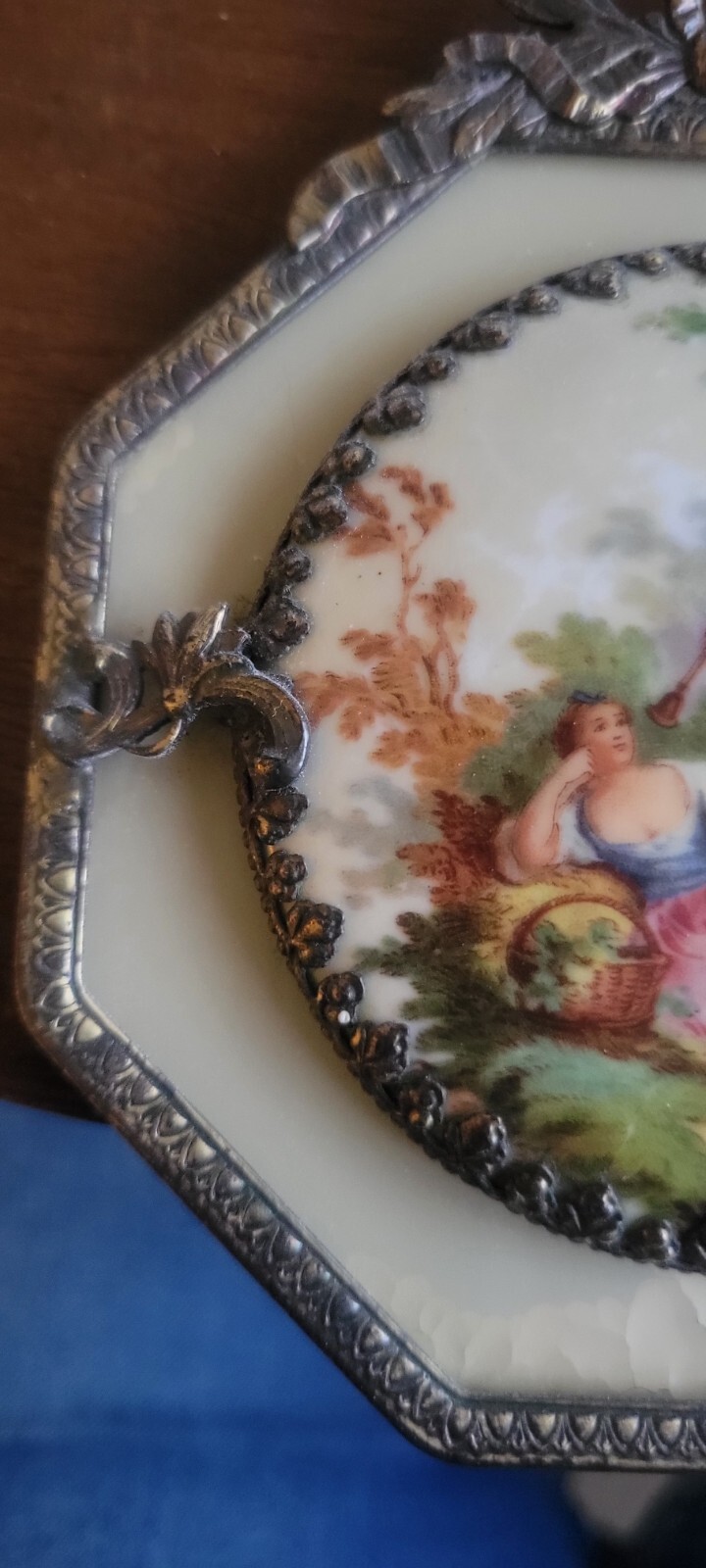 SD Baker Corp. SAMSON CHINA – Victorian Scene Porcelain Wall Art 1920s Valentine