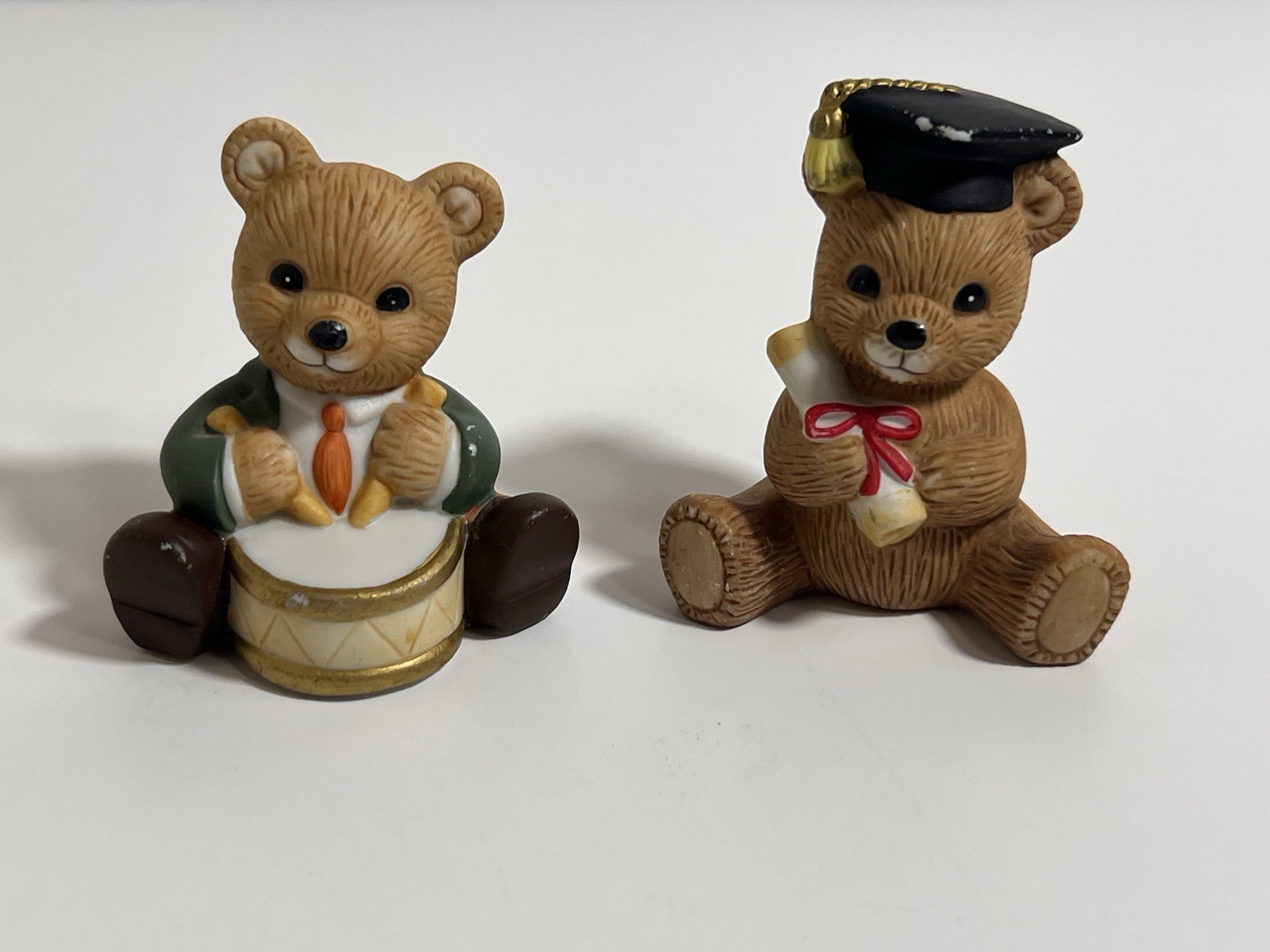 Lot of 2 Homco Porcelain Bears Drummer Boy #1422 May Graduation #1413