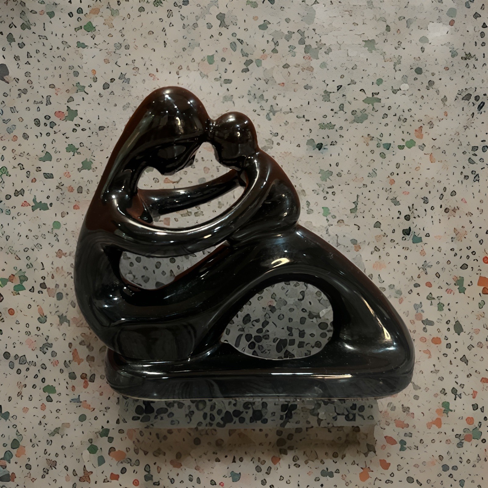 Vintage Ceramic Mother And Child Statue Joy Of My Heart Black Gorgeous