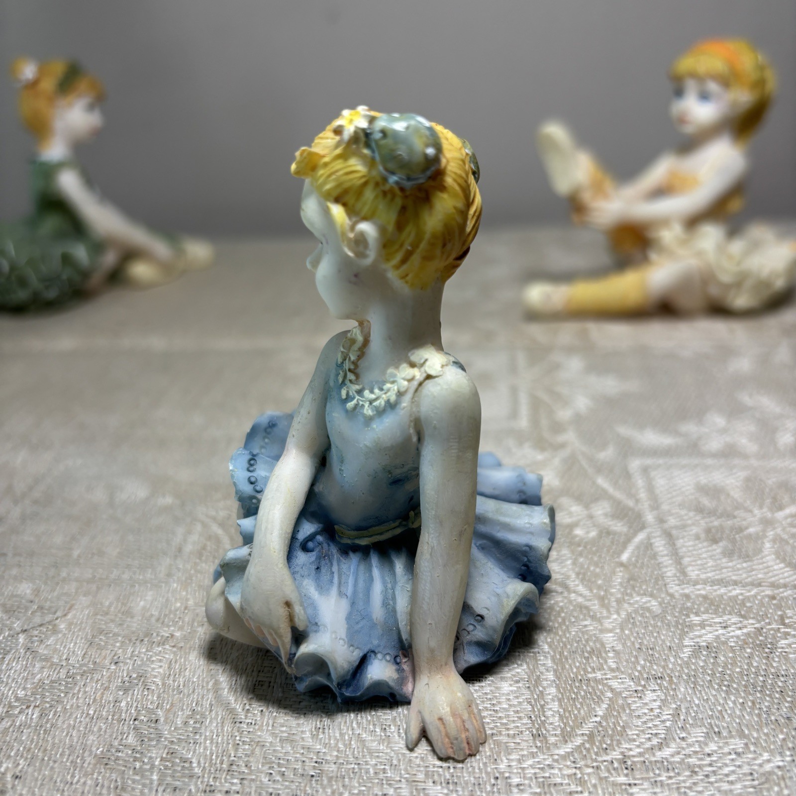 Set of 3 Ballerina Resin Figures 3″ Tall Ballet Dance Tutu Shelf Sitter