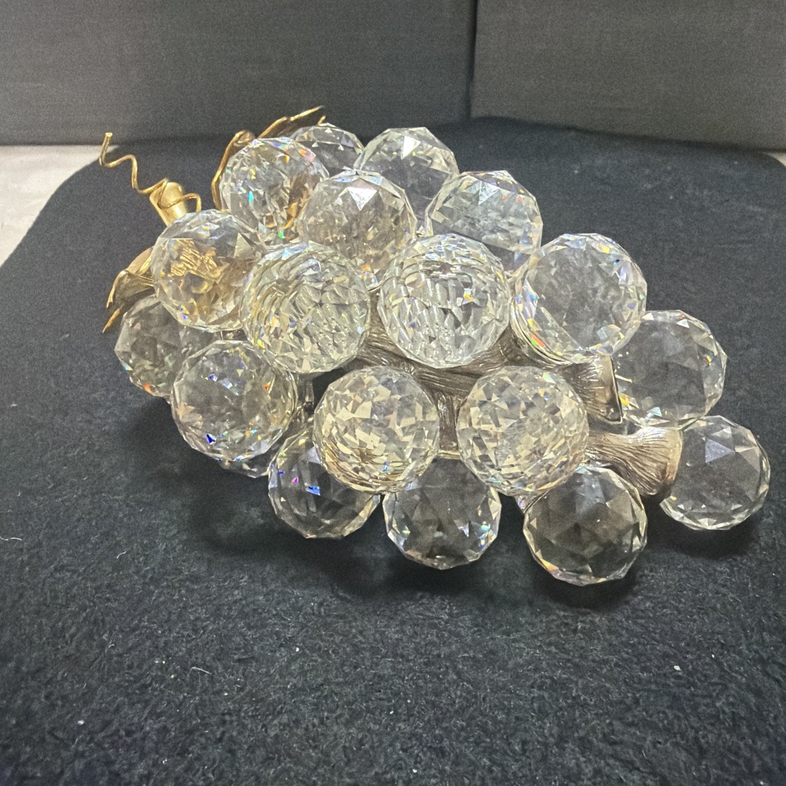 SWAROVSKI Crystal Sparkling Fruit Collection 29 Grapes Gold Leaf Stem *EXC!