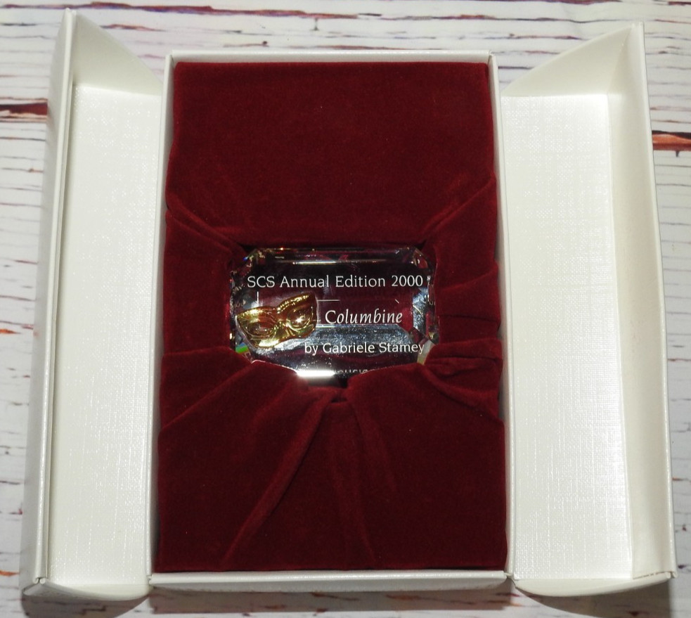 Swarovski Crystal 2000 Columbine Plague By Gabrielle in Stamey Box