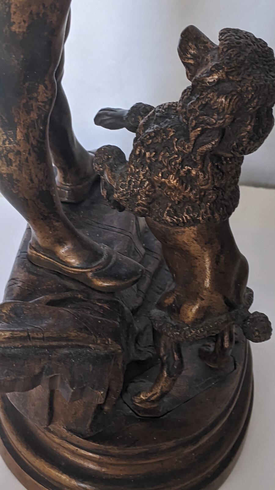 19th Century A.BARYE [1839-1882] Bronze HARLEQUIN & POODLE French 15in.