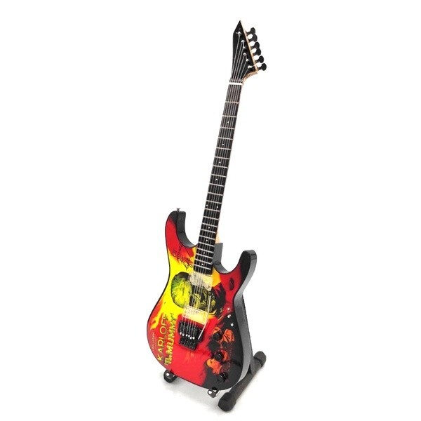 Miniature Guitar METALLICA KIRK HAMMETT Mummy GIFT Memorabilia FREE STAND