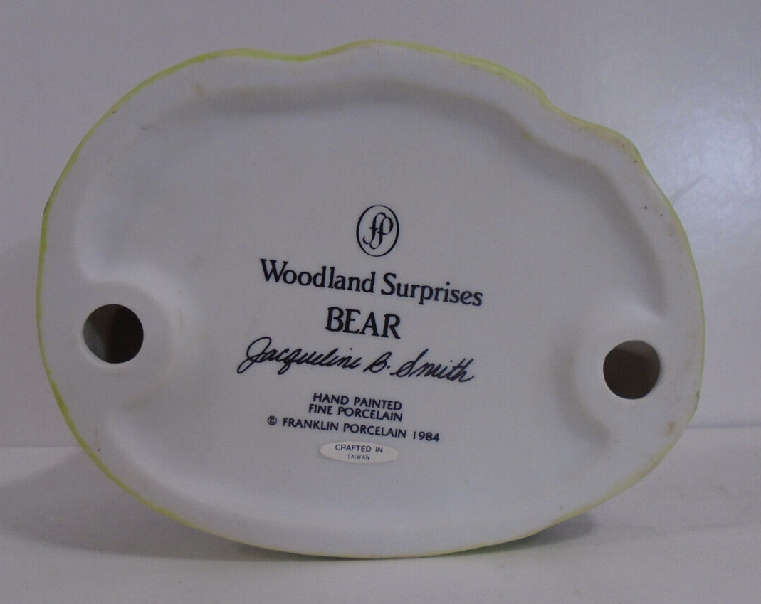 Franklin Mint 1984 Woodland Surprises Bear Hand Painted Jacqueline B Smith