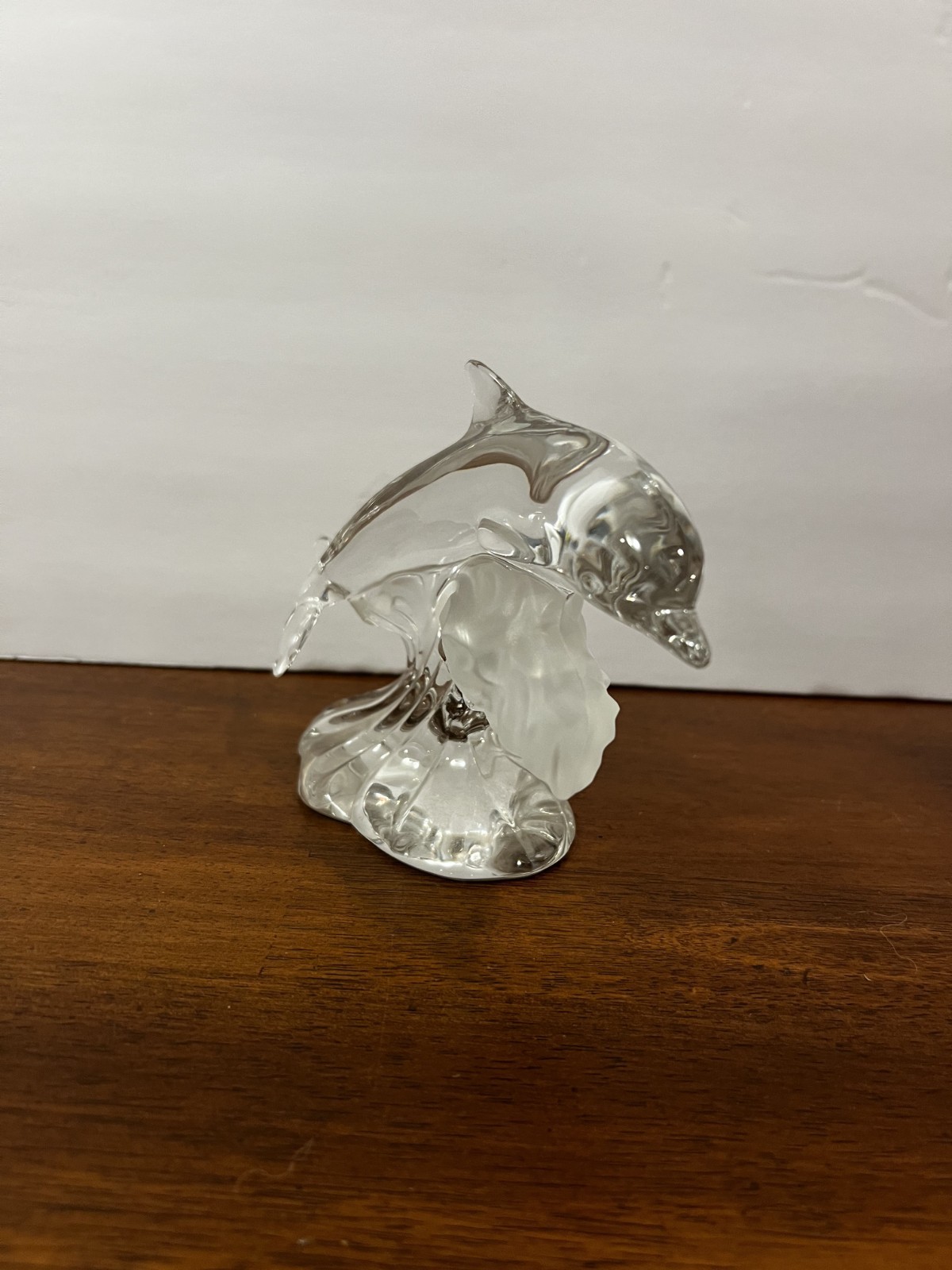 Lenox Crystal “Majestic Dolphin” Figurine Made In Germany 1996 4″ Sea Life Waves