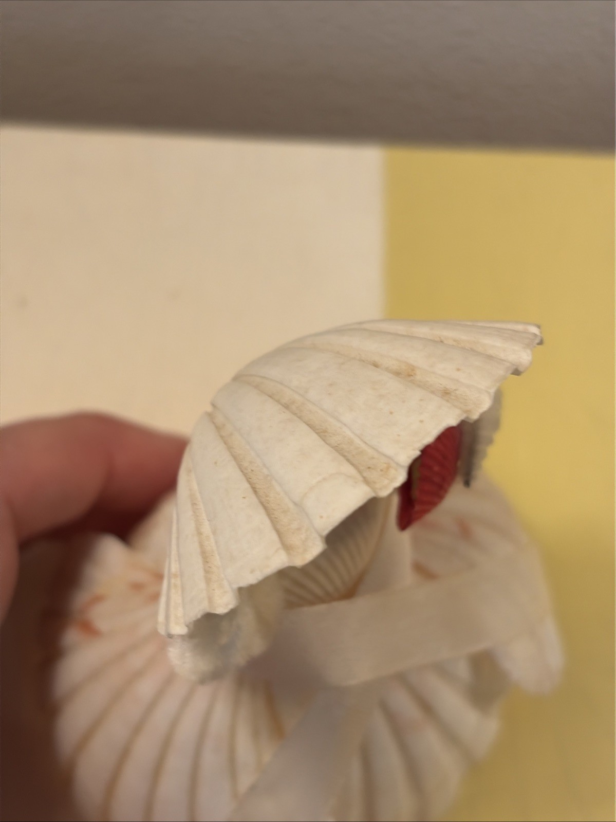 Vtg 50s Seashell Doll Lady Figurine Handmade Chennile Coastal Folk Art 5″ Tall