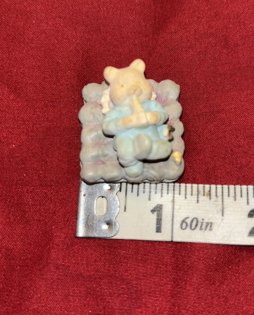 Miniature Resin Napping And Eating Baby Bear Figure
