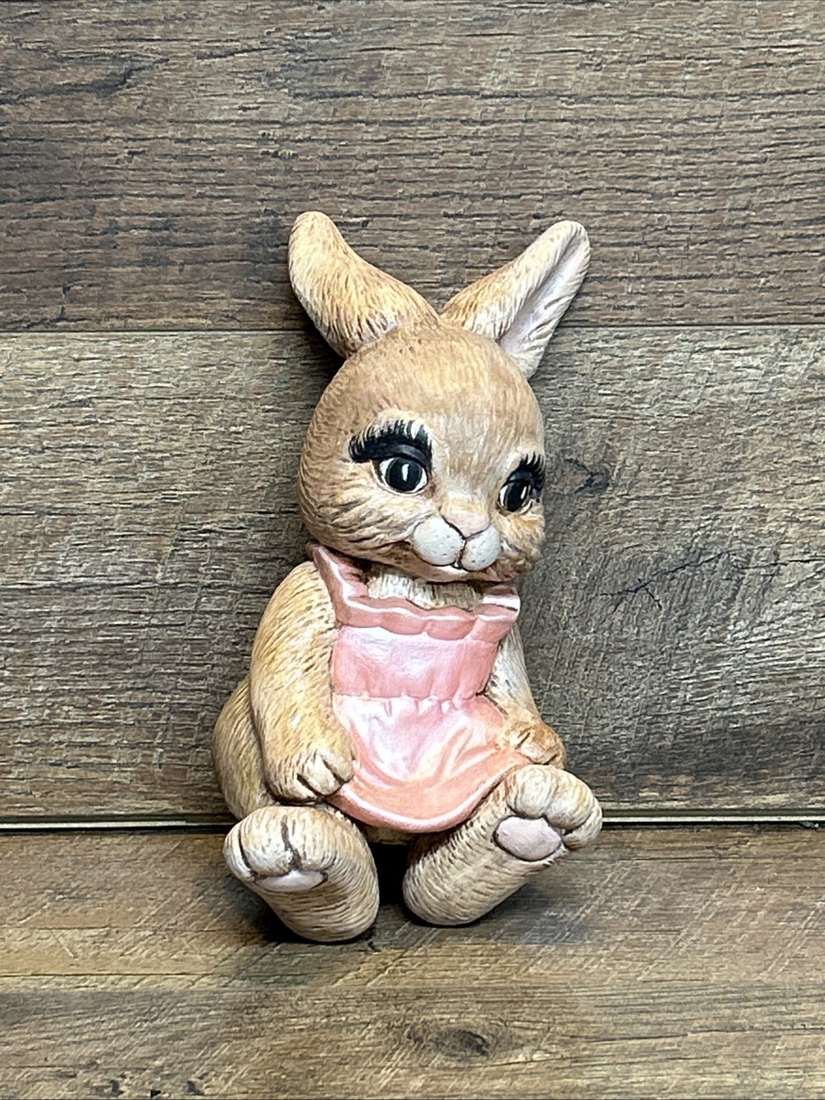 Vintage 1980’s Scioto Ceramic Bunny Rabbit With Pink Apron