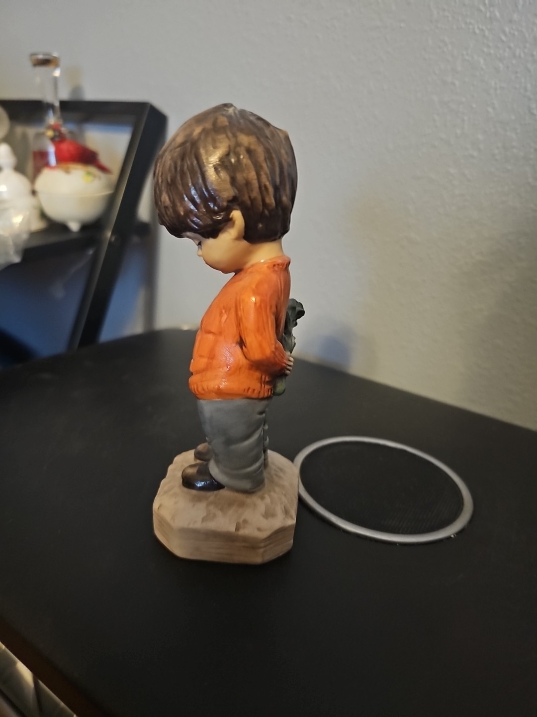 1971 Fran Mar Moppets Figurine Shy Boy With Flowers