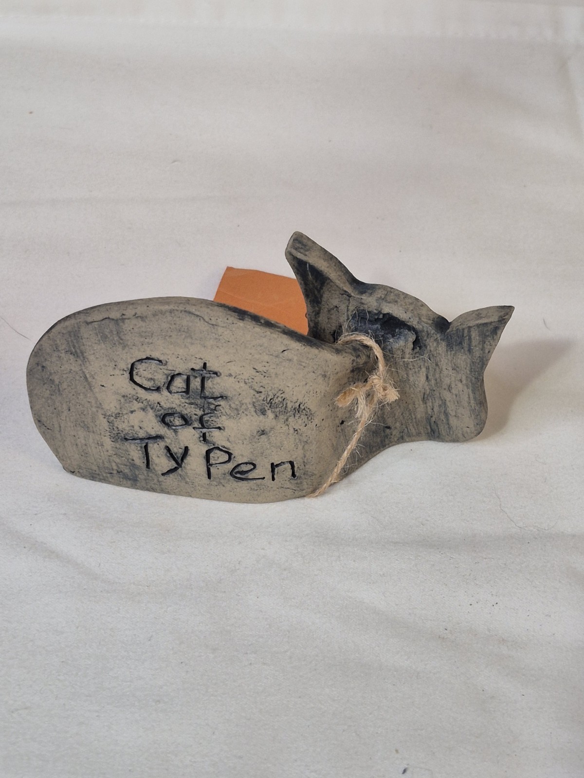 Stoneware Clay Cat Figurine Cats Of Ty Pen Made In Wales Handmade Artisan