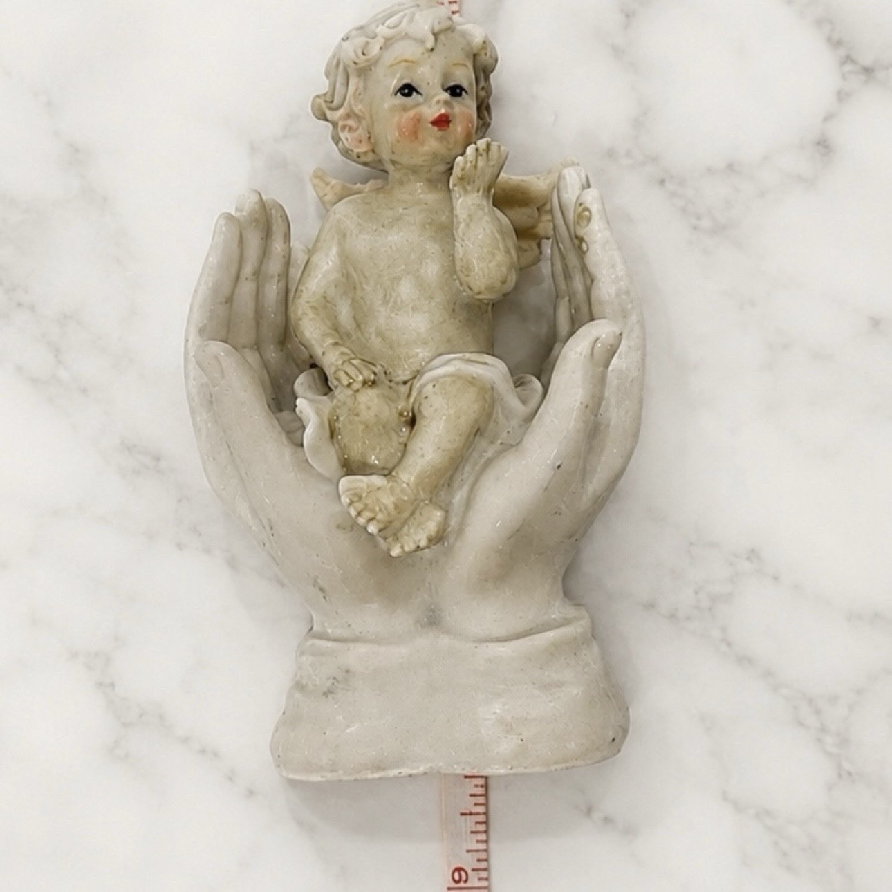 Original Vintage Bisque Porcelain Angel Cupid Cherub Figure Fine Art Antique 5”