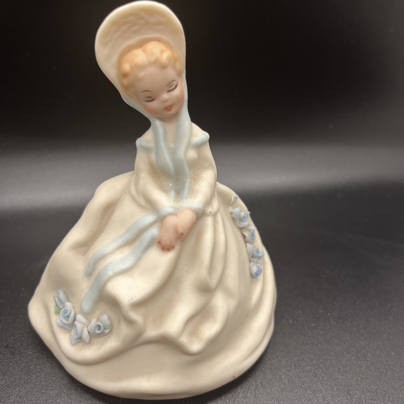 Porcelain Girl Figurine -Mold Is Same As Josef Originals Gail- Matte Glaze Roses