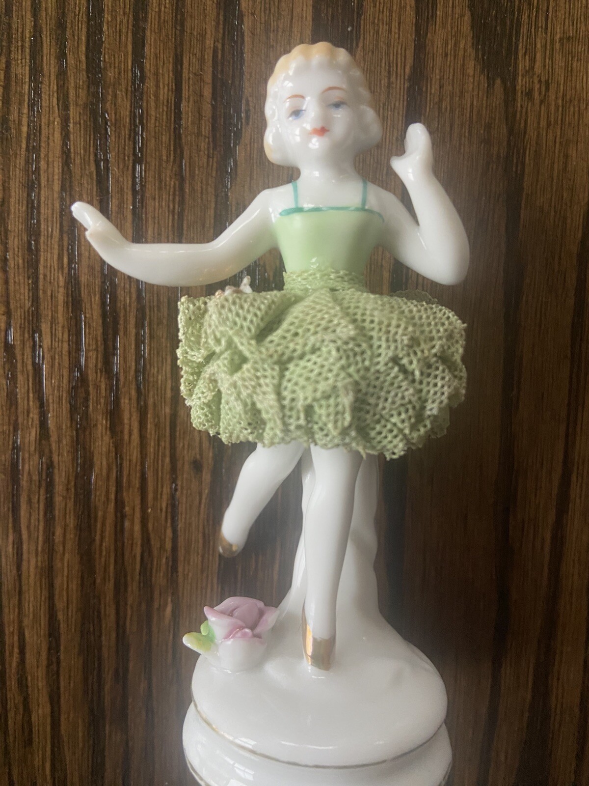 Vintage Porcelain Ballerina Figurine – Lace – Japan 3.5 in