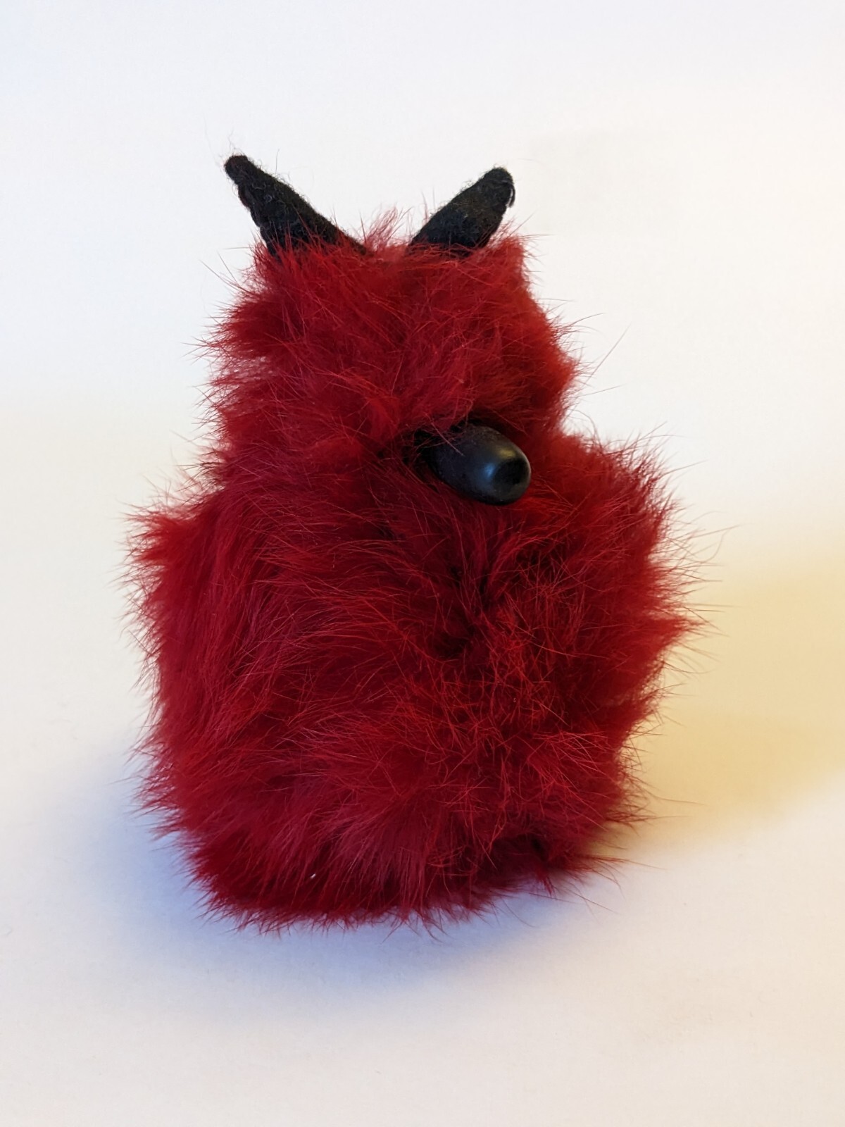 Vintage Goula Spain Red Devil Figure 4″ Real Fur