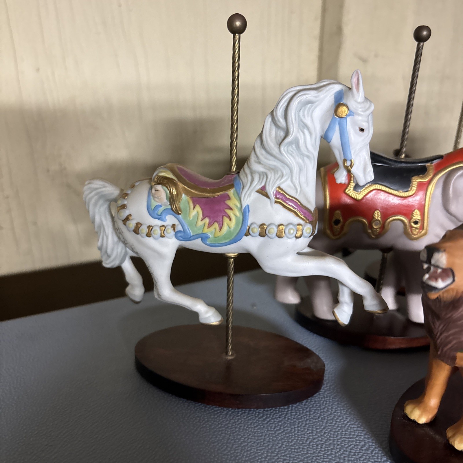 FRANKLIN MINT TREASURY OF CAROUSEL ART 1988 SET OF 6 ANIMALS