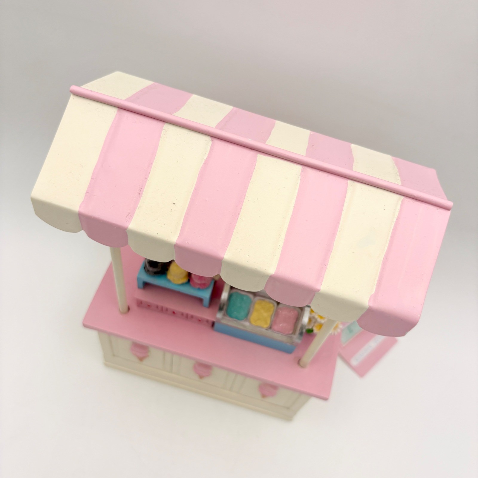 Sweet Treats Mini Ice Cream Cart Pink Display Striped Easter Pastel Décor