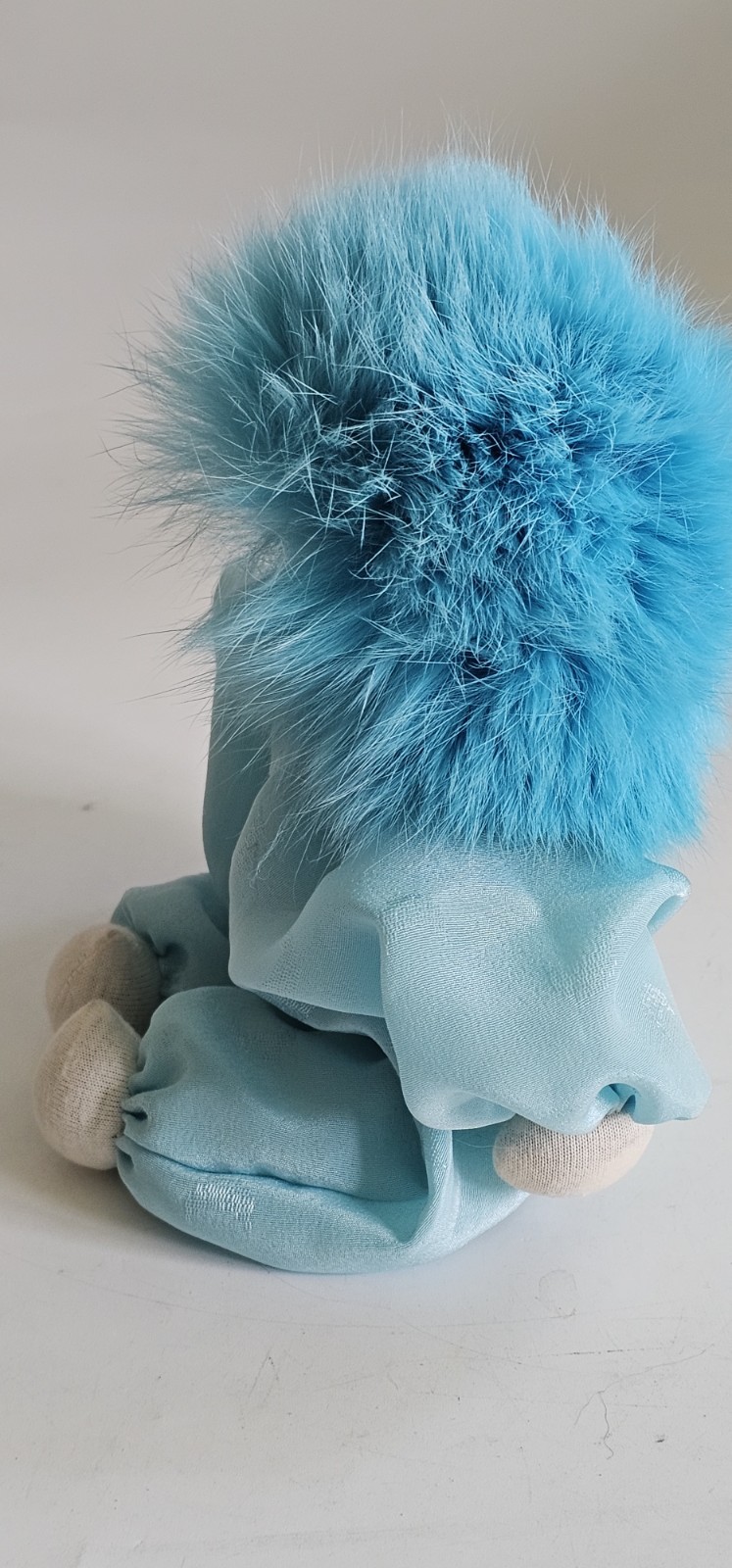 Vtg Q-Tee Clown Sand Doll Rabbit Hair Painted 1980s Aqua