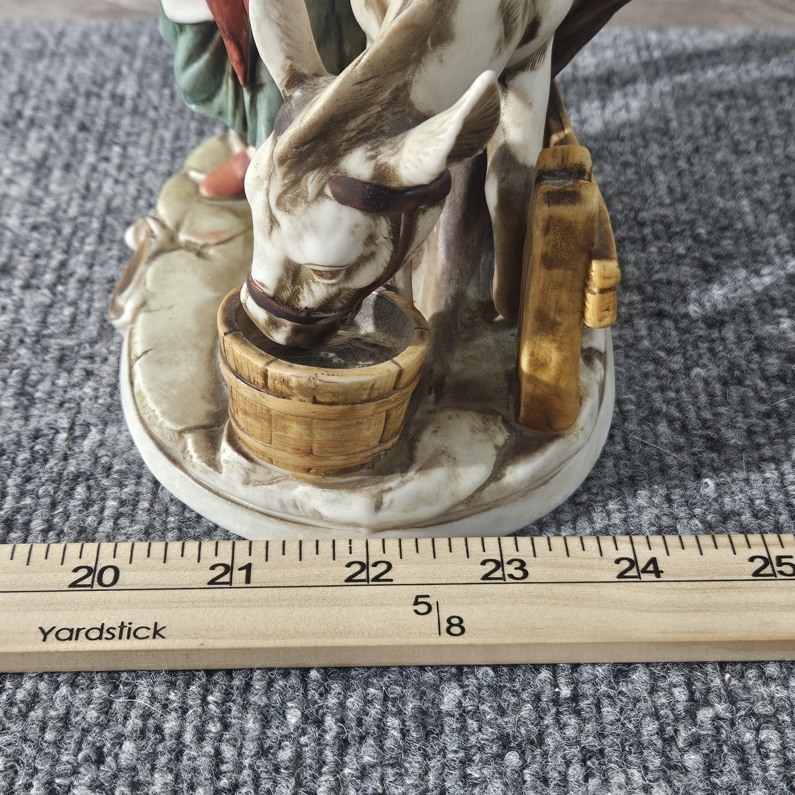 Ardco Japan Porcelain Figurine Girl with Donkey Water Bucket Vintage