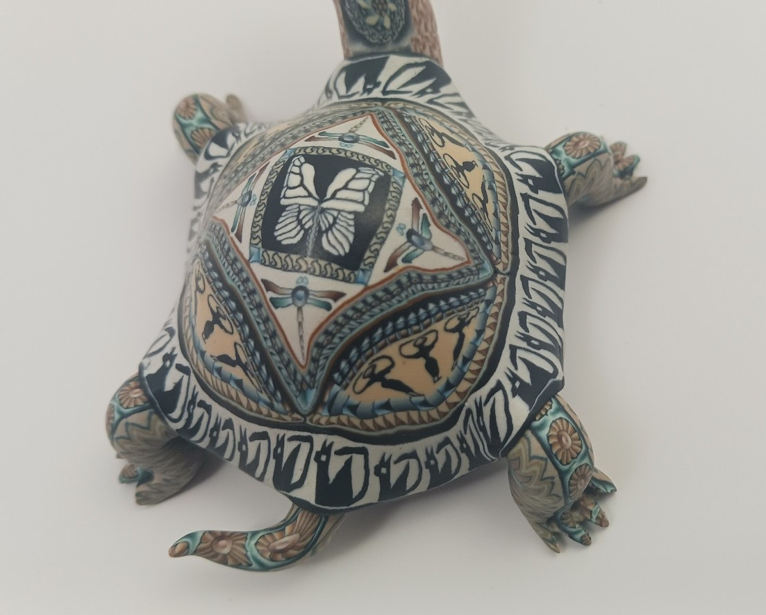 Jon Stuart Anderson Polymer Clay ~ 2005 Med. Turtle Good Condition Detailed Art