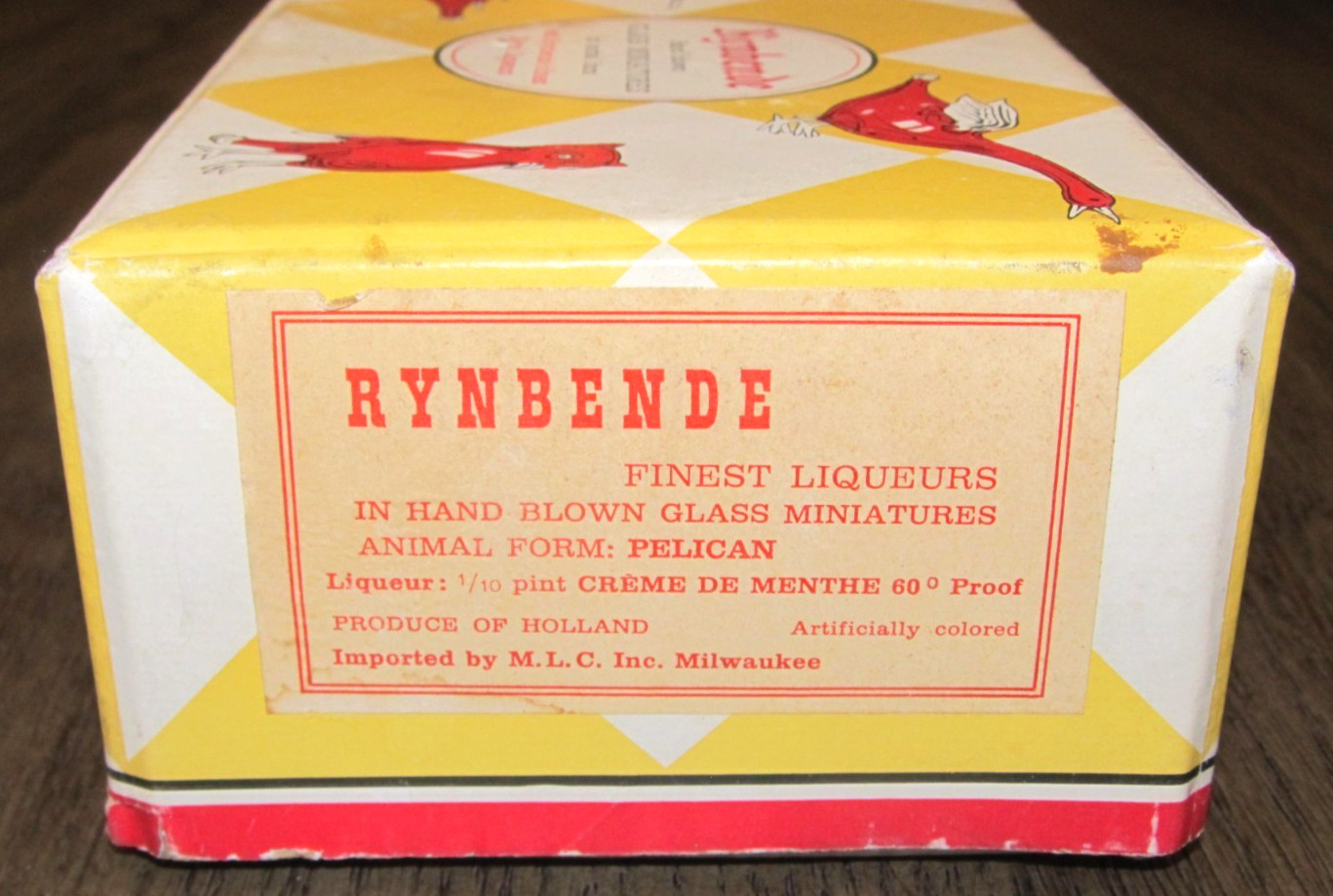 Rynbende Hand Blown Glass Animal Pelican Nautical Figurine Decanter Box EMPTY