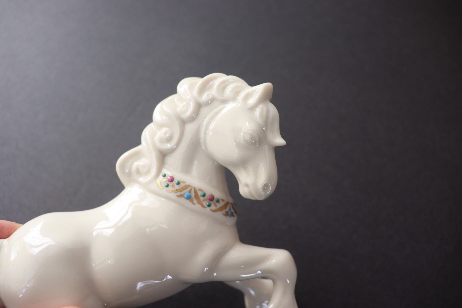 LENOX 1992 CHINA JEWELS CLYDESDALE DRAFT HORSE WITH EMBELLISHMENTS ~MADE IN USA!