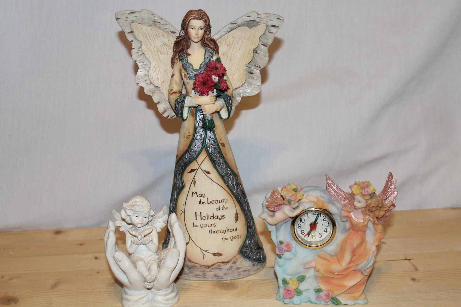 Elements FAITH Angel Figurine 82025, Autom angel, Angel clock lot of 3