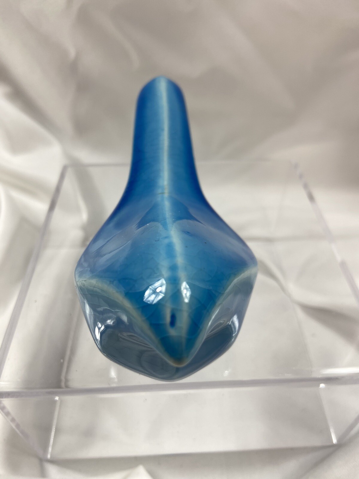 Modern Minimalist Style Blue Ceramic Bird Figurine
