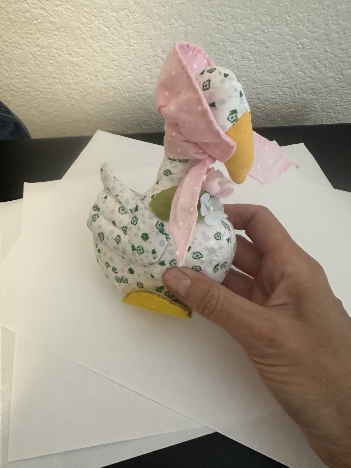 Vtg Misses Puddle Duck With Bonnet Clothes Quilted