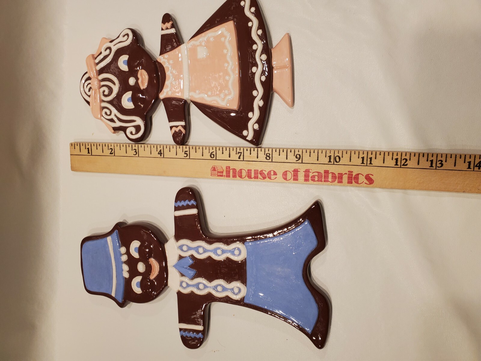 Ceramic Gingerbread Man and Woman Holiday Decor
