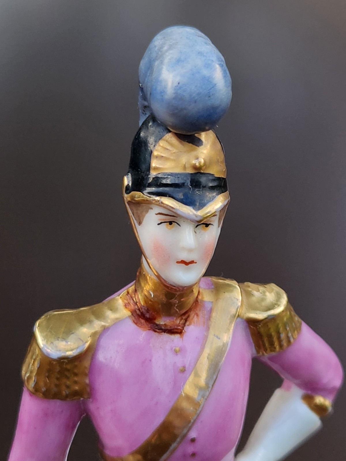 Rare Antique A.J. Uffrecht & Co. Germany Porcelain Military Soldier Figurine Vtg