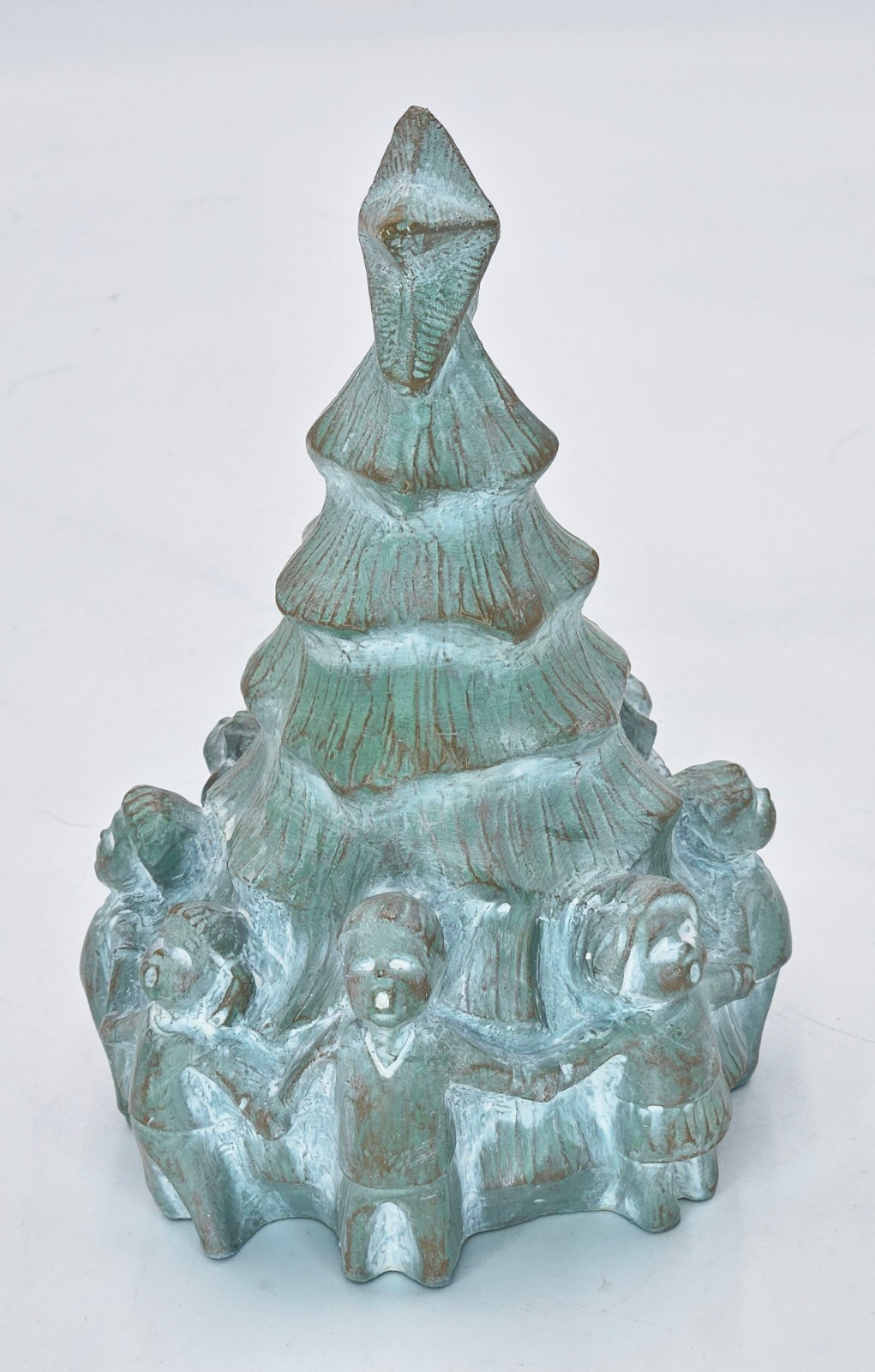 Isabel Bloom Statue Christmas Tree Surrounded by Kids With Box Joy to The World