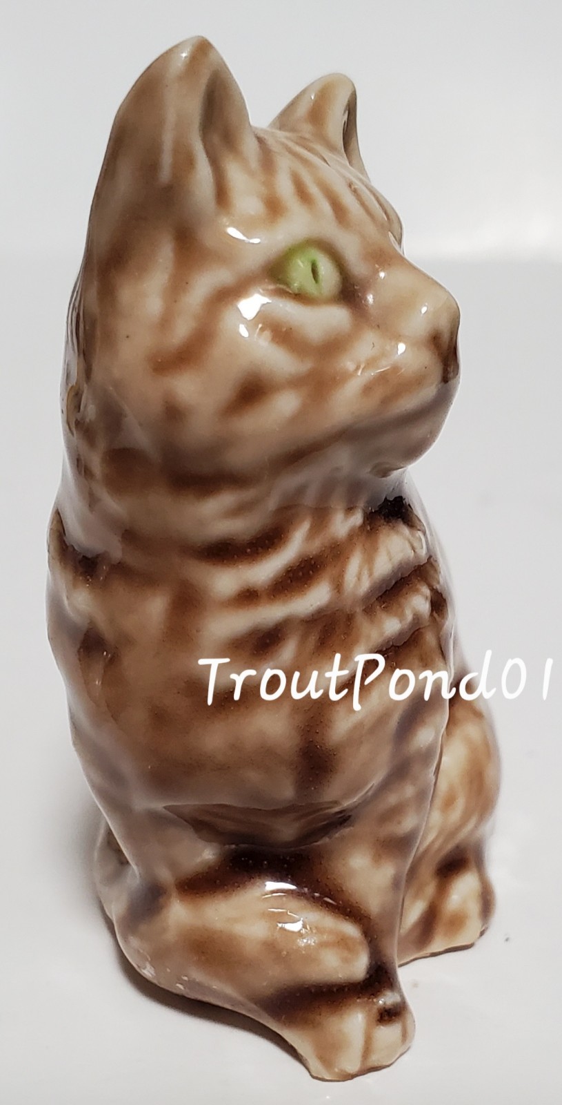 Wade Porcelain Tabby Cat + Tortoise Turtle Blow Up Figurines Lot Lg 2 -3 in