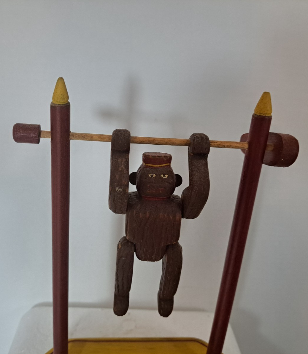 Wolf Creek Folk Art Circus Trapeze Artist Primitive Hand Carved Carol Altenheim