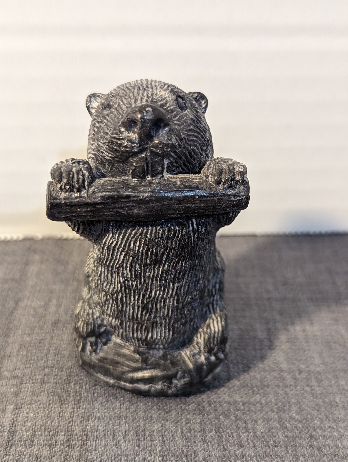 Vtg. 1970s Wolf Original Hand Carved Soapstone Beaver Figurine. Made In Canada.