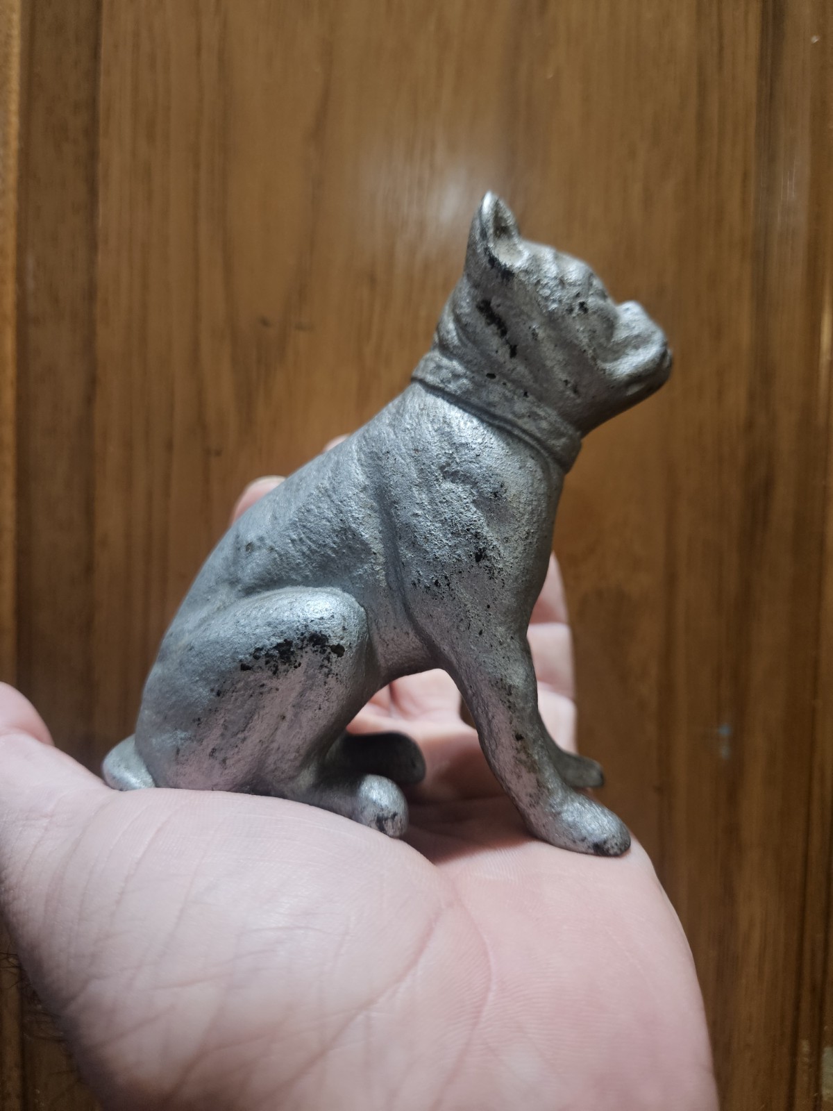 Cast Iron Bulldog Boxer Terrier Coin Bank Collectible Art Antique VTG Small Dog