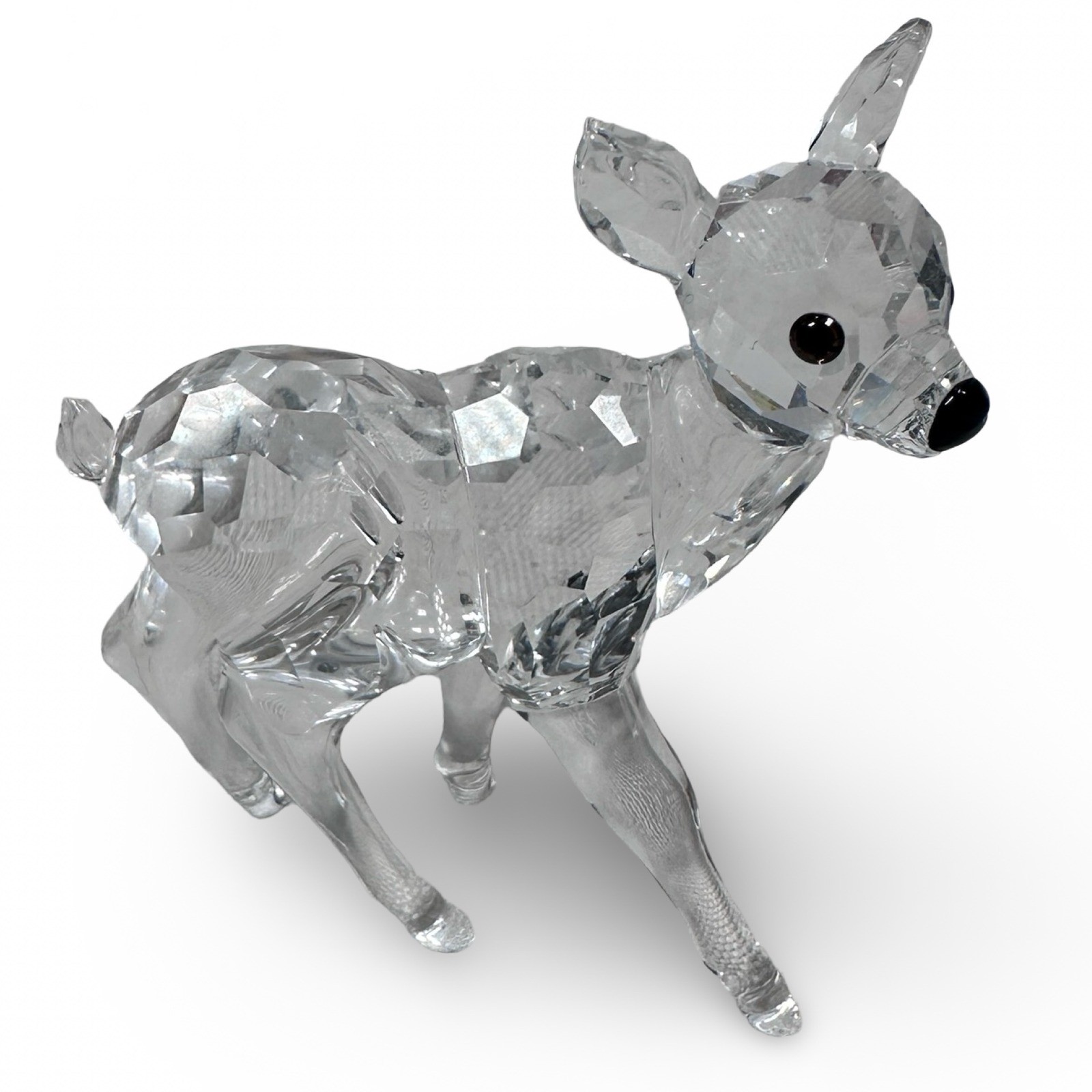 Swarovski Crystal Fawn Deer Figurine 235045 Rare Encounters Clear Black Eyes