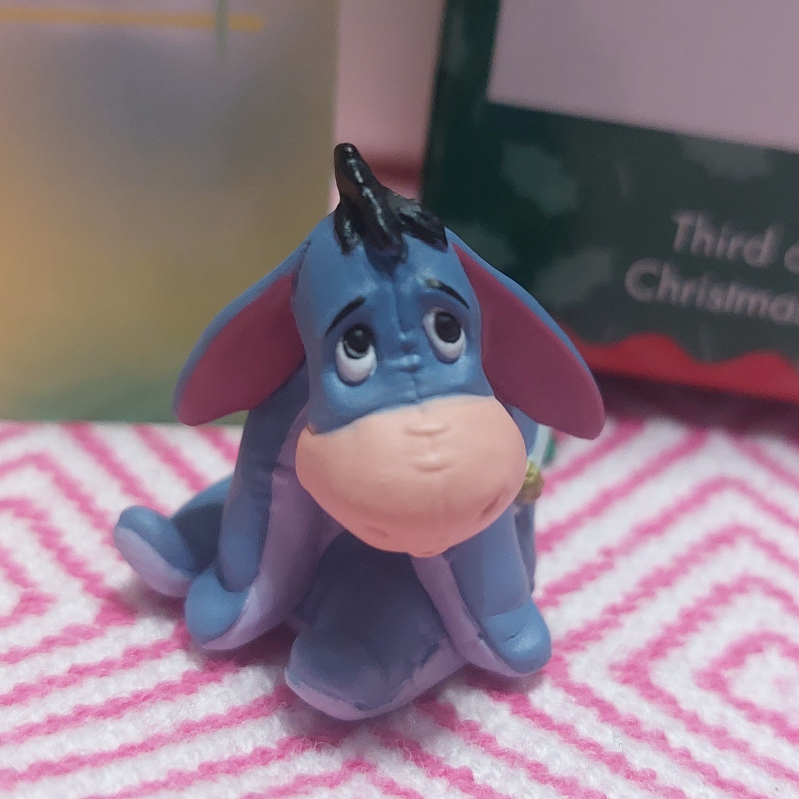 1999 Hallmark Merry Miniatures Eeyore ornament titled “Christmas at Pooh’s House