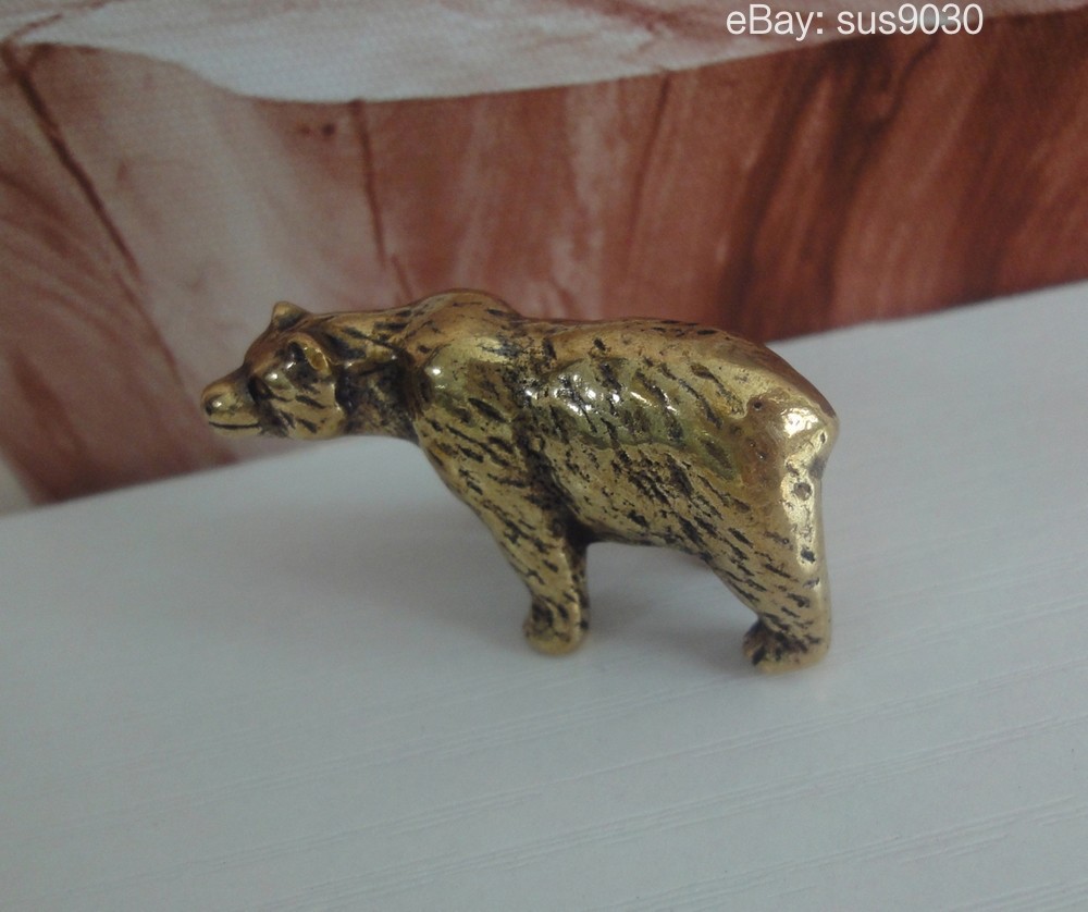 Solid Brass Bear Figurine: Home Decor Statue