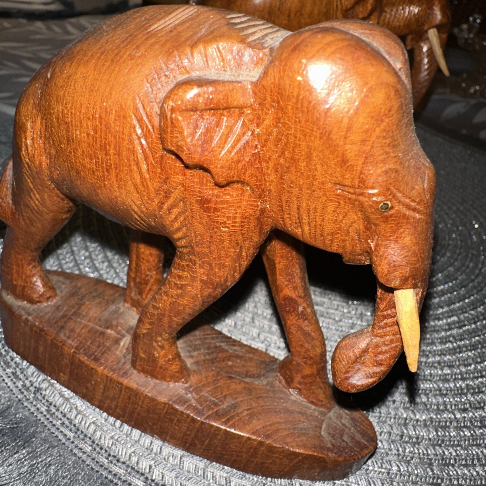 Pair of Wooden Elephant Statues 5.50 4.50 Approx