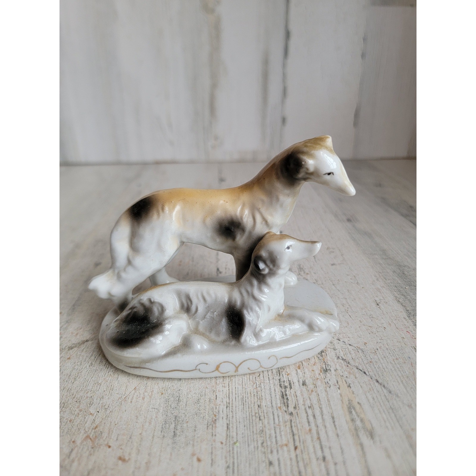 Vintage borzoi porcelain dog pet mini figure wolfhound pet home decor