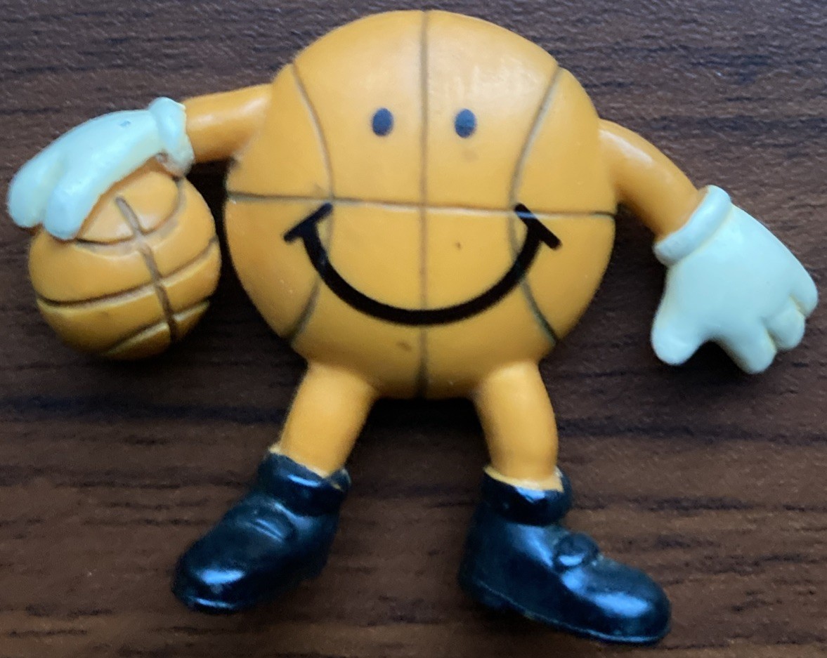 Vintage Smiley Basketball Bendable Figurine 1980’s