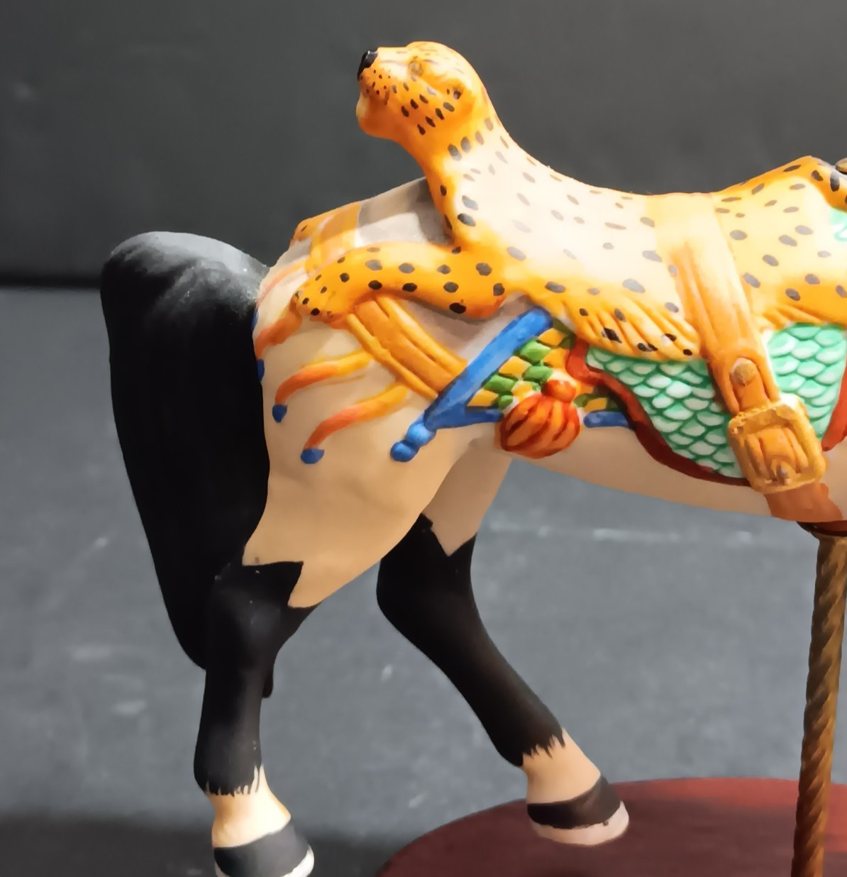 VTG Franklin Mint “The Treasury Of Carousel Art” Leopard Saddle Horse 1988