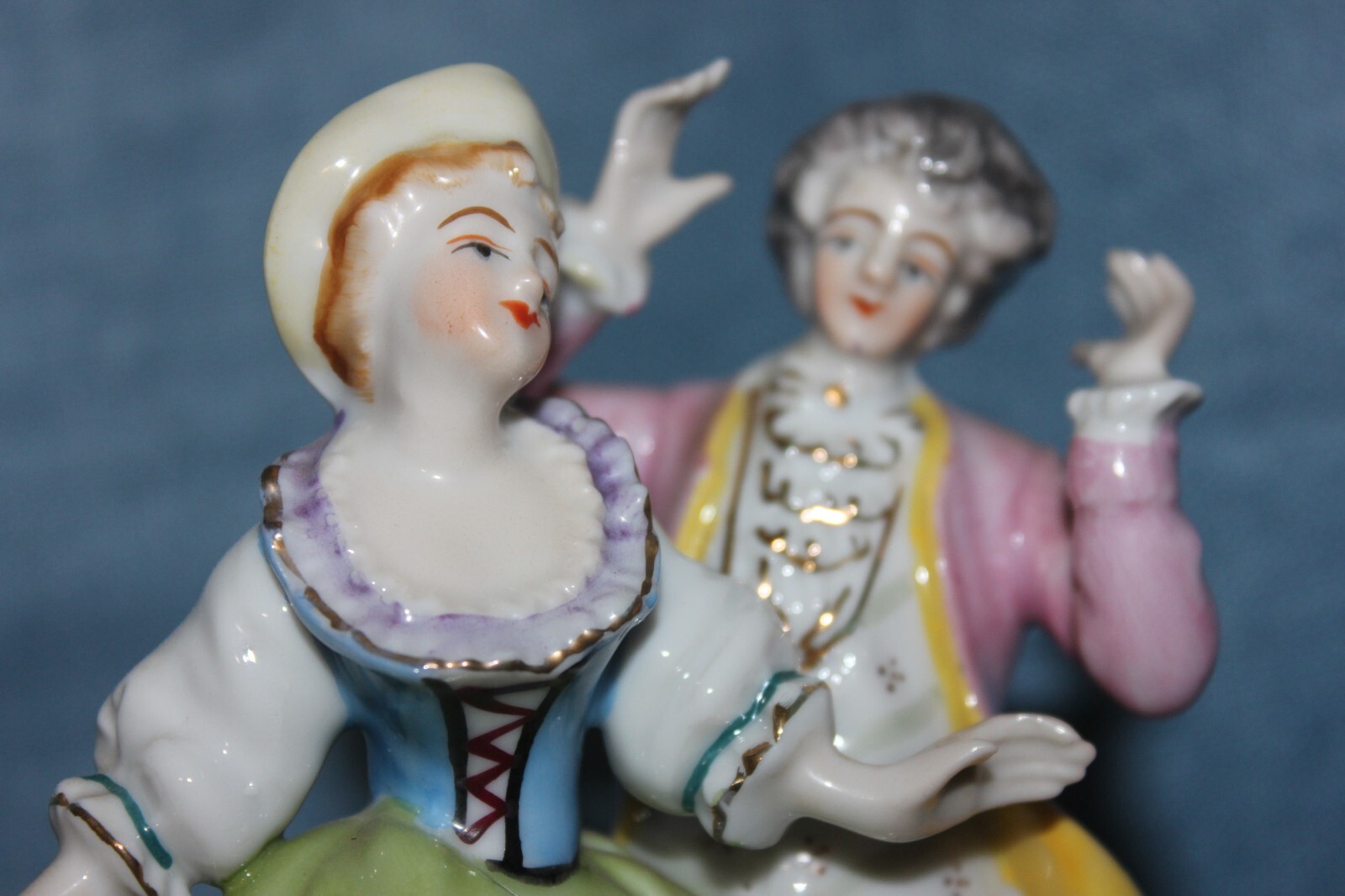 Wonderful Porcelain Figurines, 2 Couples, Mirror Image, Partial Mark