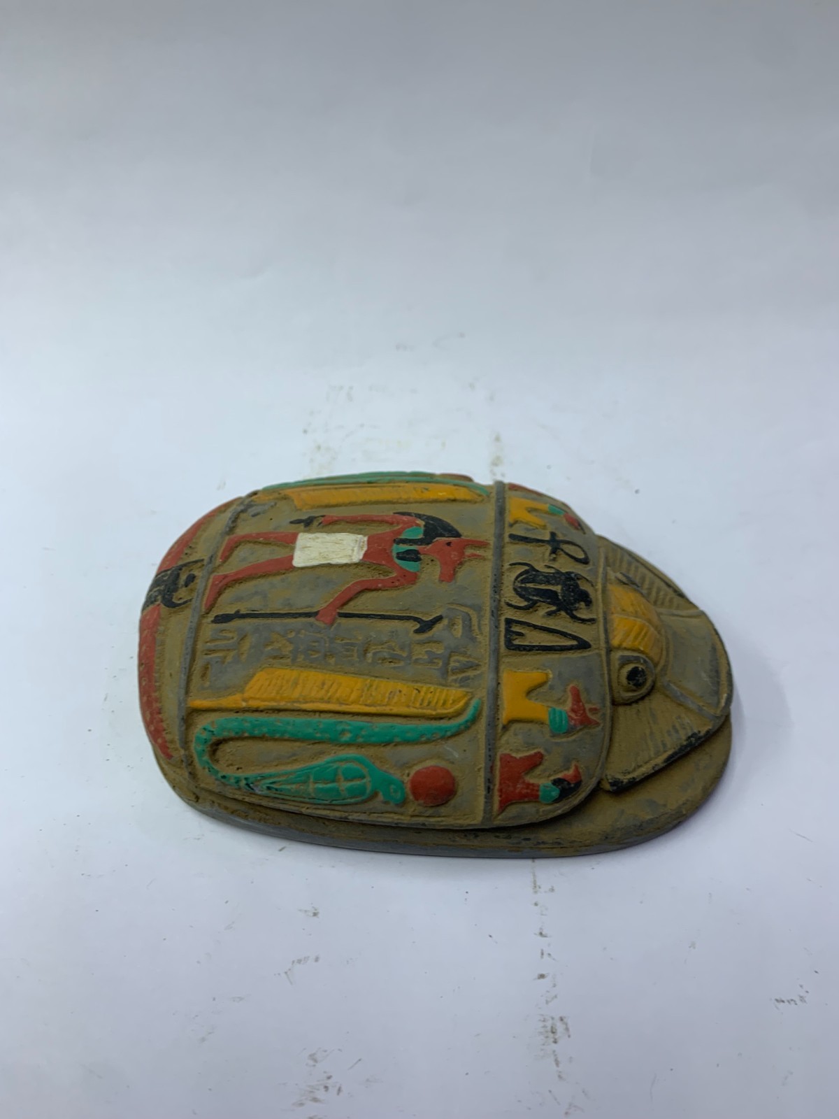Ancient Egyptian Antique Scarab with God Anubis Pharaonic Inscriptions Bc